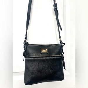 Dooney & Bourke Black Pebbled Grain Leather Crossbody Bag